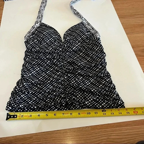 Athleta Vichy Retro Halter Tankini Top Only Black White Women's Size XXS - Picture 8 of 11